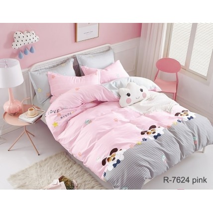 Комплект постільної білизни з компаньйоном R7624 pink